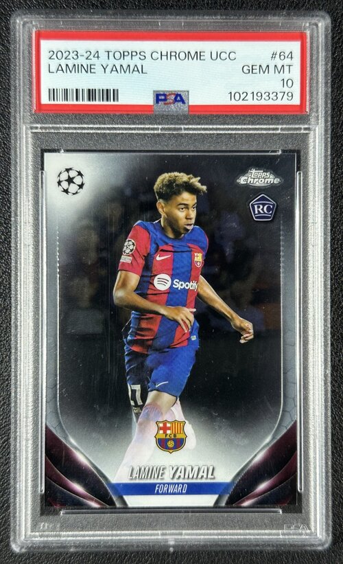 Lamine Yamal 2023-24 Topps Chrome UCC, PSA 10